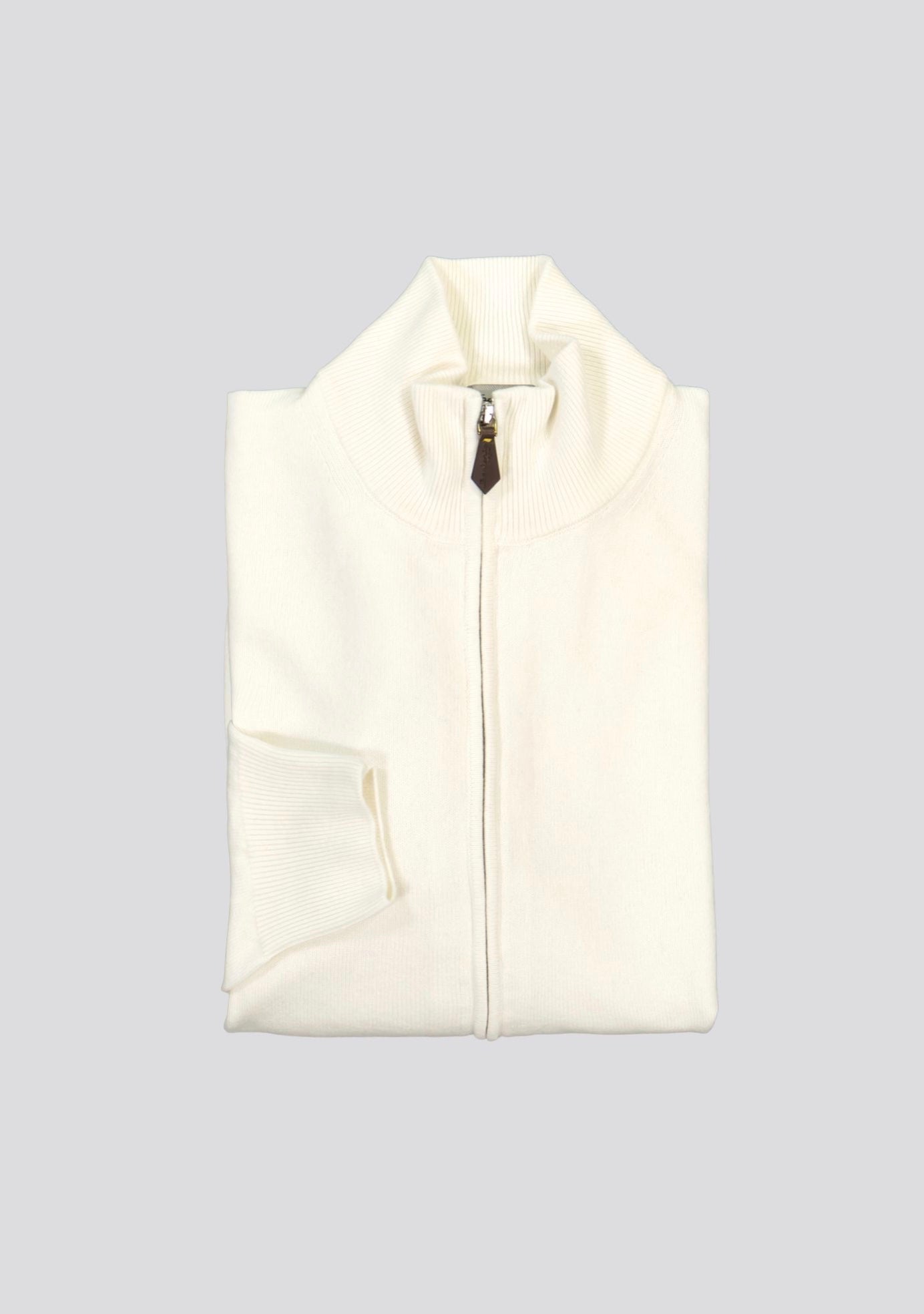 sartorio Pearl White Blended Cashmere Zip Vest