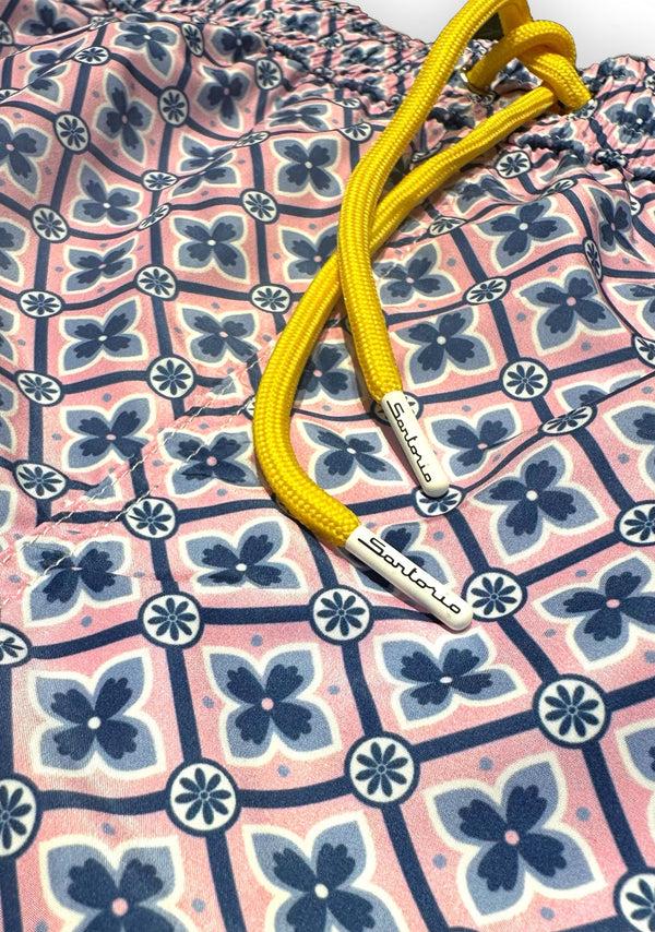Sartorio Pink Patterned Swim Shorts