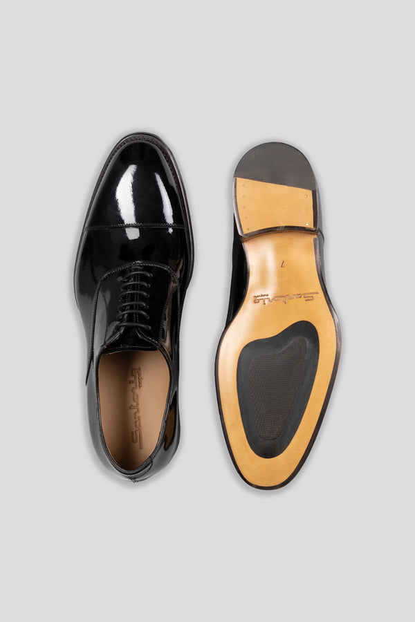Sartorio Polished Black Tuxedo Oxfords