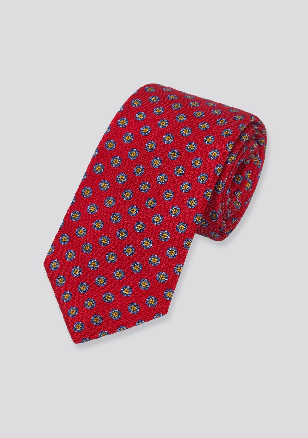 sartorio Scarlet Red Patterned Silk Tie