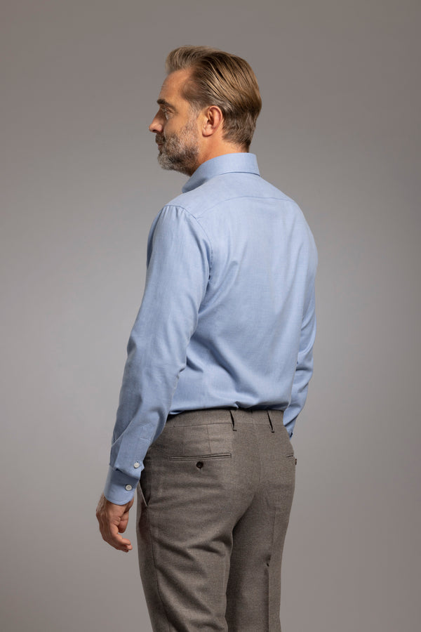 Sartorio Steel Grey Wool Flannel Trousers