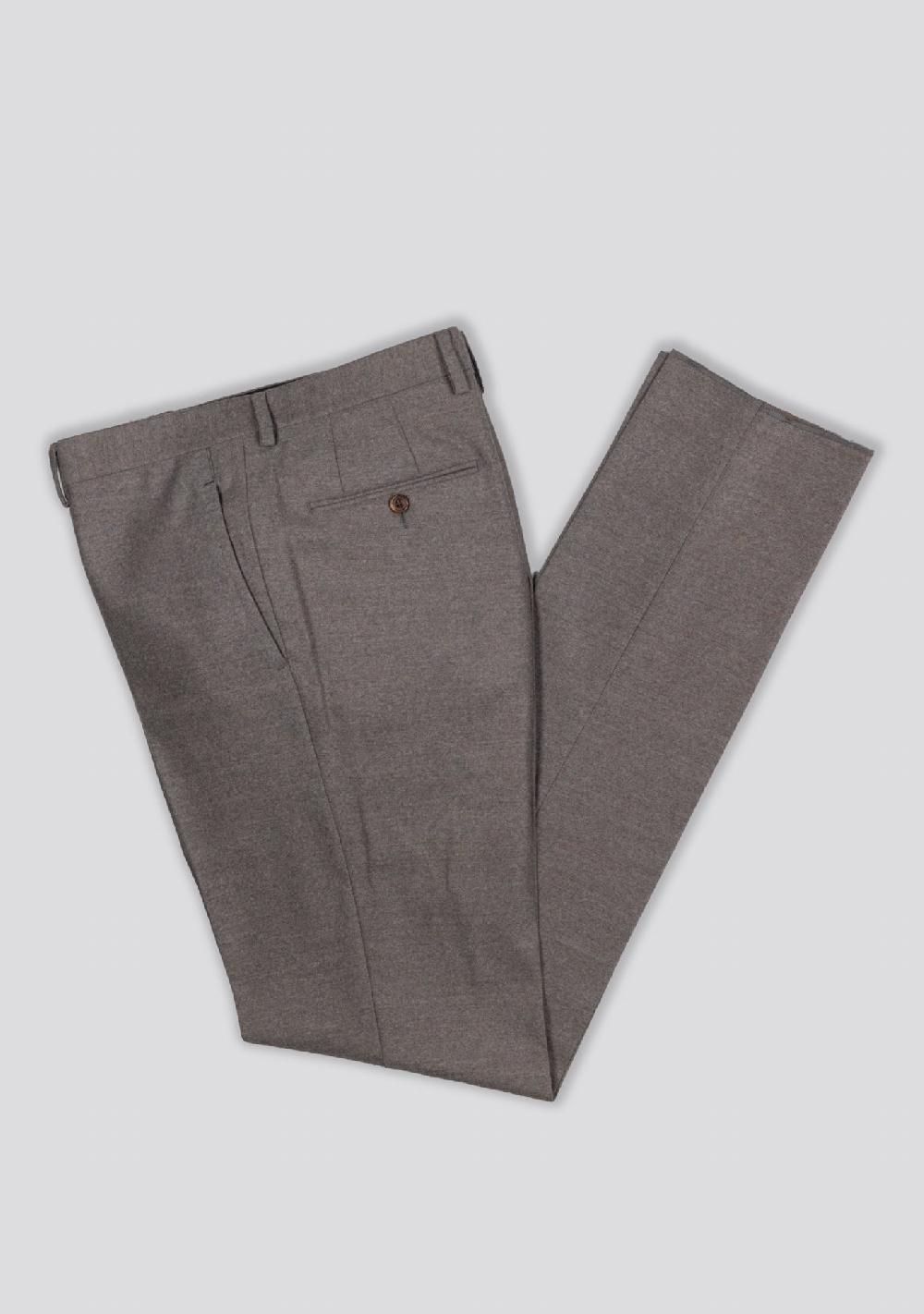 sartorio Steel Grey Wool Flannel Trousers