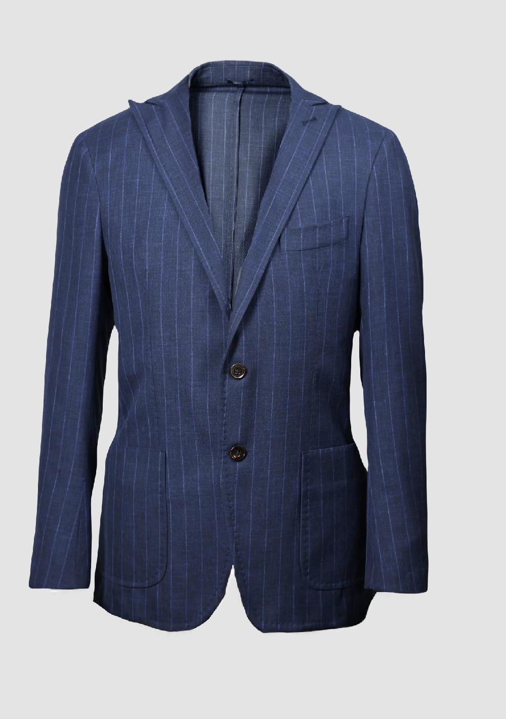 sartorio Unlined Pinstipe Blue Summer Wool Suit