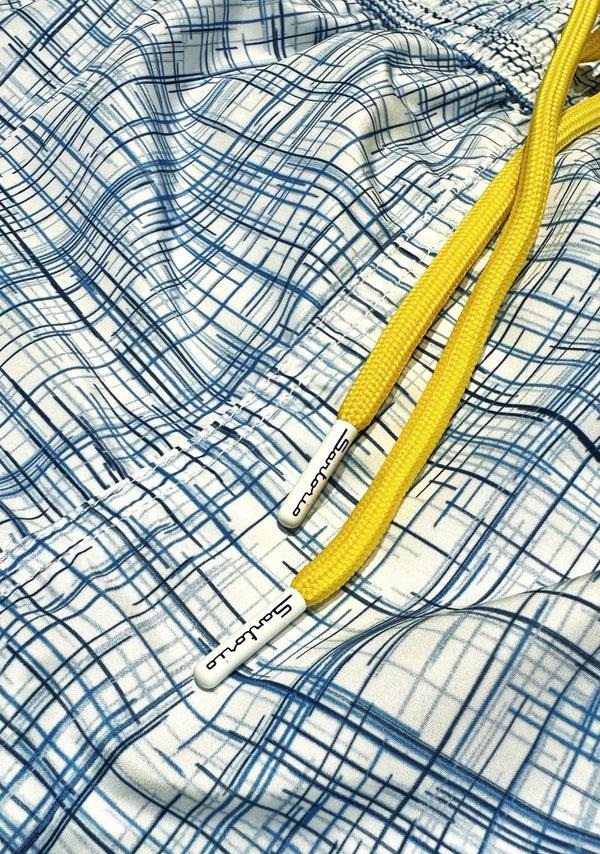Sartorio White And Blue Swim Shorts