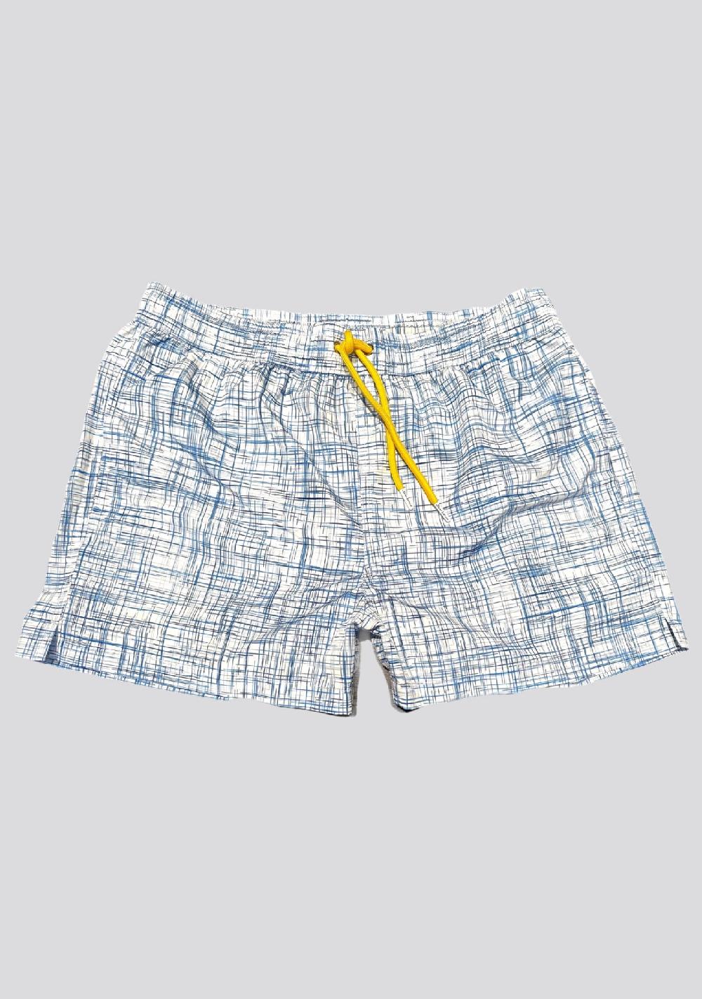 sartorio White and Blue Swim Shorts
