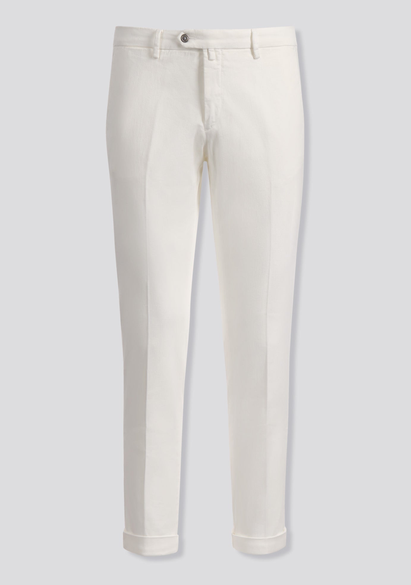 sartorio White Cotton Chino Pants