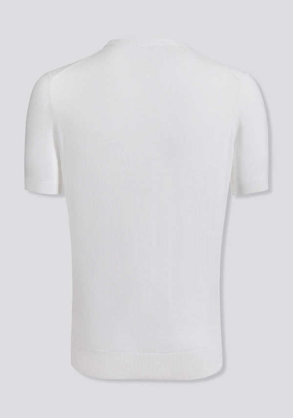 Sartorio White Knit Cotton T-Shirt