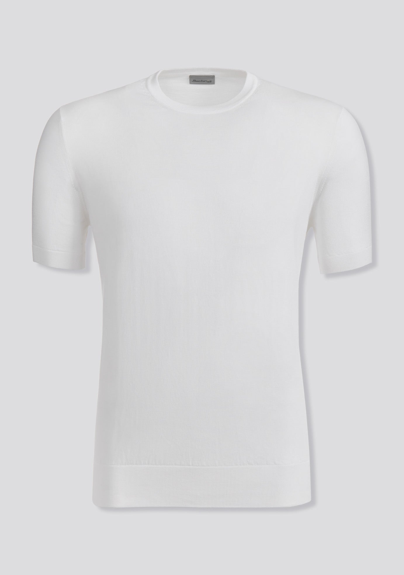 sartorio White Knit Cotton T-Shirt