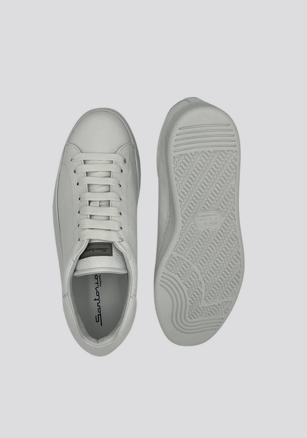 sartorio White Low Top Leather Sneakers
