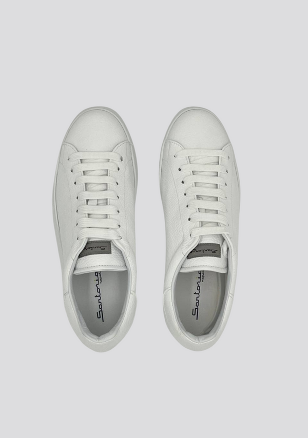 sartorio White Low Top Leather Sneakers