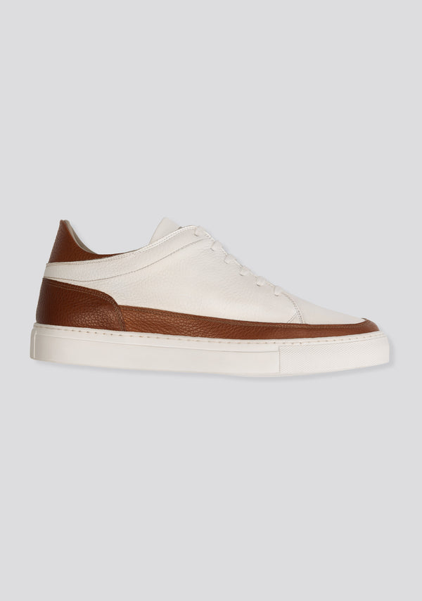 Sartorio White Low Top Leather Sneakers
