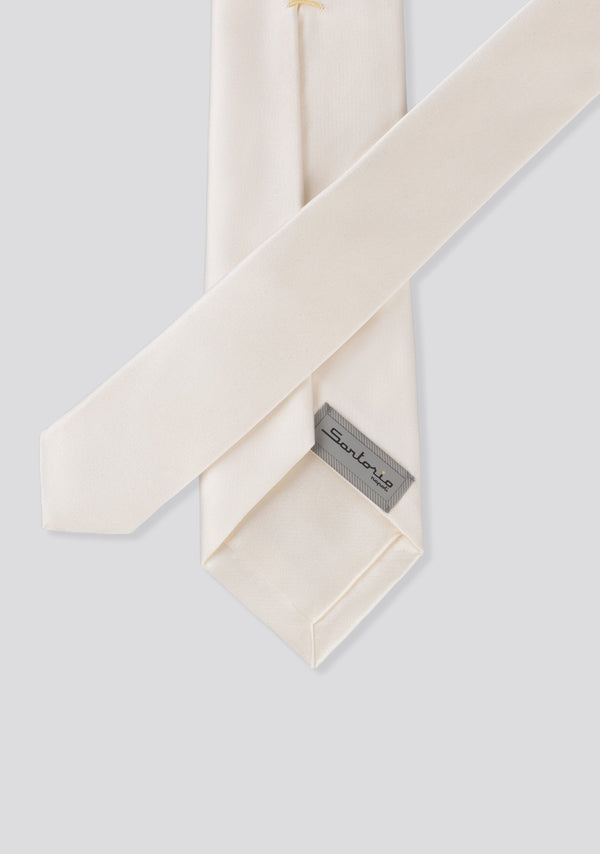 Sartorio White Plain Silk Tie