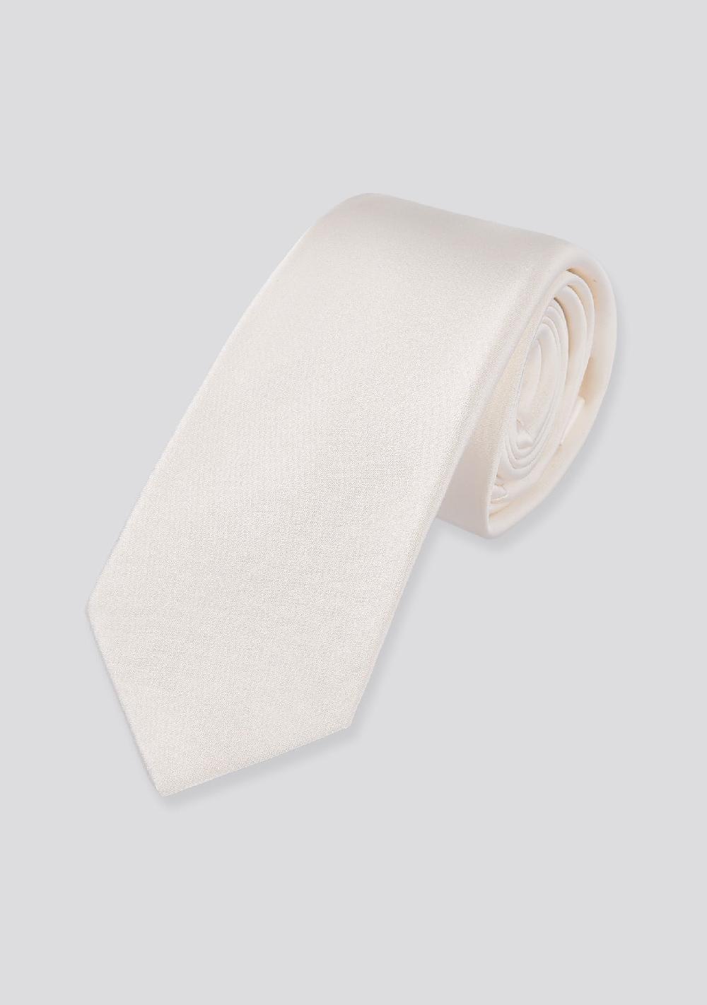 sartorio White Plain Silk Tie