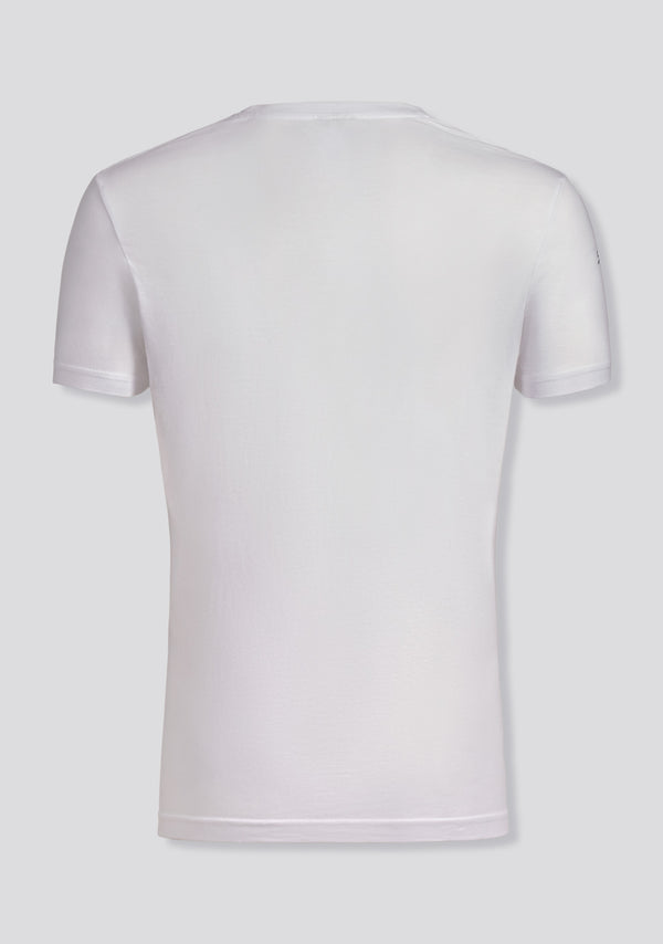 Sartorio Short Sleeve White Cotton T-Shirt With Print