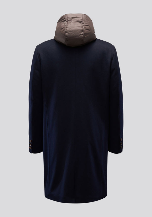 Sartorio Virgin Wool Overcoat With Inner Down Vest Kired Collaboration