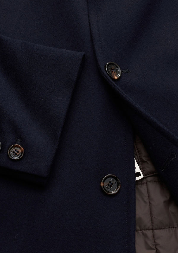 Sartorio Virgin Wool Overcoat With Inner Down Vest Kired Collaboration