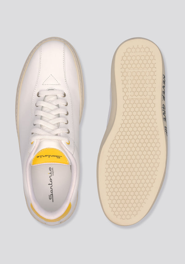 Sartorio White Calfskin Leather Sneakers “Never Give Up”