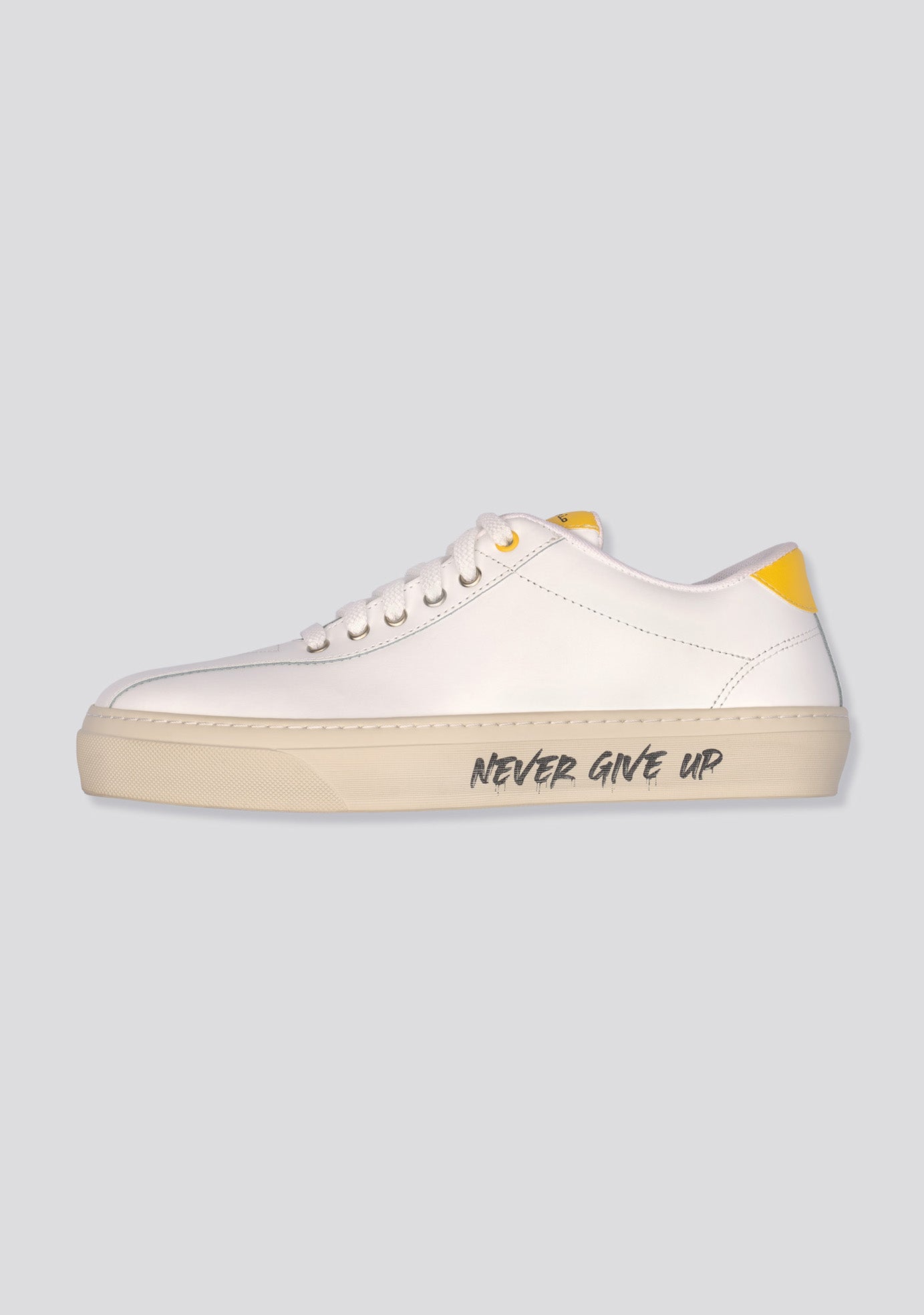 sartorio White Calfskin leather sneakers “Never Give Up”