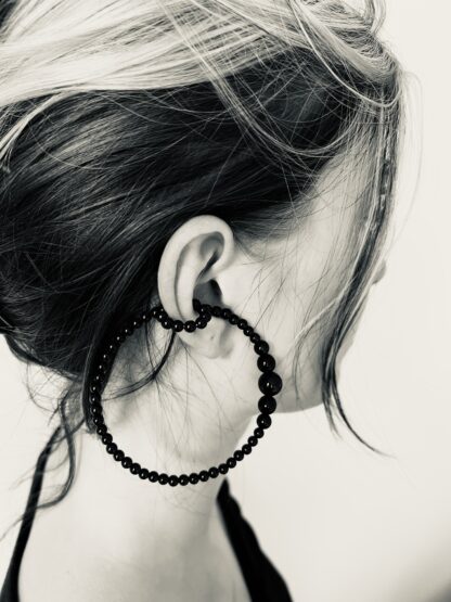 saskia diez Big Drop black double earcuff