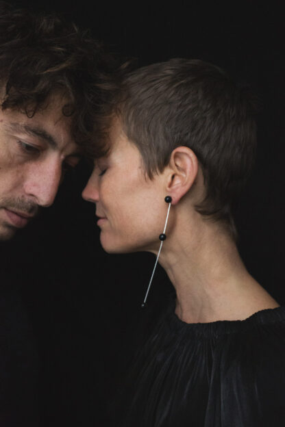 Saskia Diez Black 3 Drop Earring