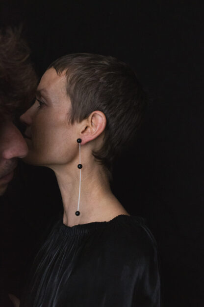 Saskia Diez Black 3 Drop Earring
