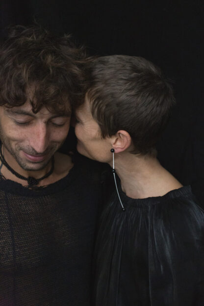 Saskia Diez Black 3 Drop Earring