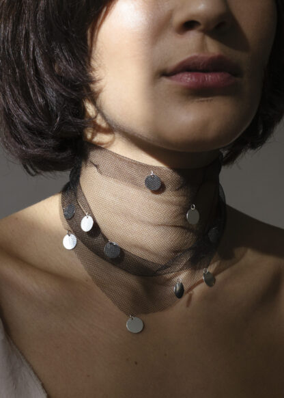 Saskia Diez Black Paillettes Scarf