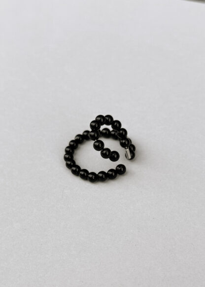 Saskia Diez Drop Black Double Earcuff