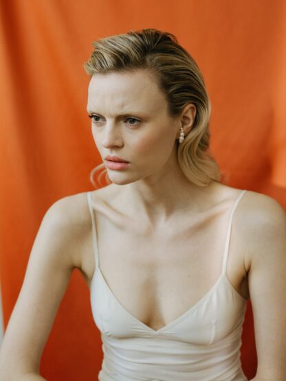 Saskia Diez Drop PEARL Hugging Earrings