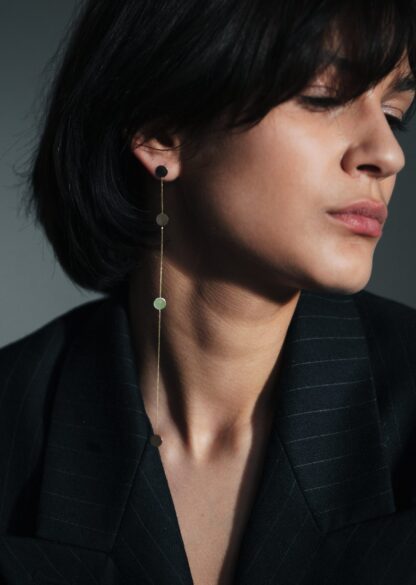 Saskia Diez Gold Dancing Paillettes Earring No1