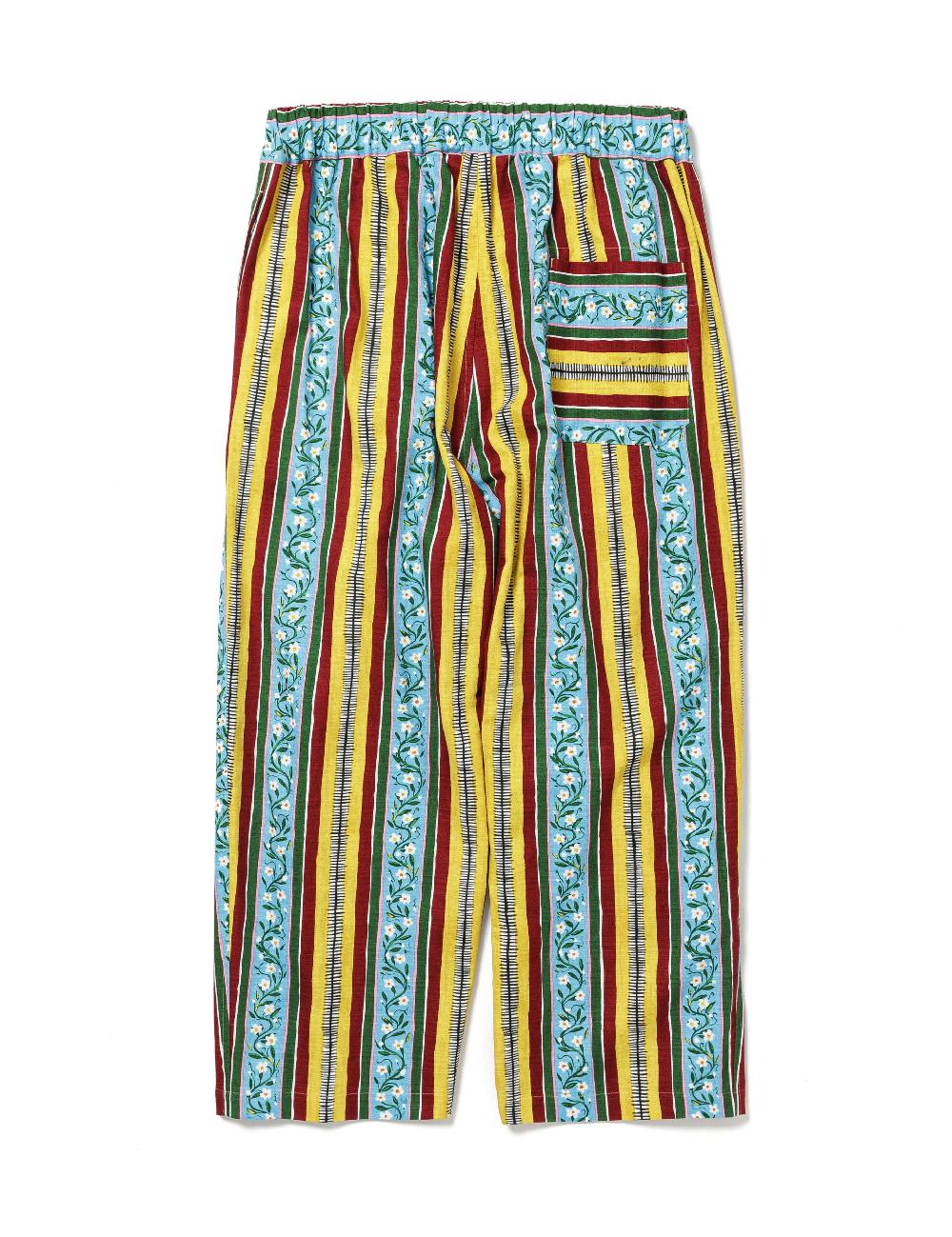 Sasquatchfabrix. EASY PANTS “MEXICAN FLOWER STRIPE” 25SS-PA9-007