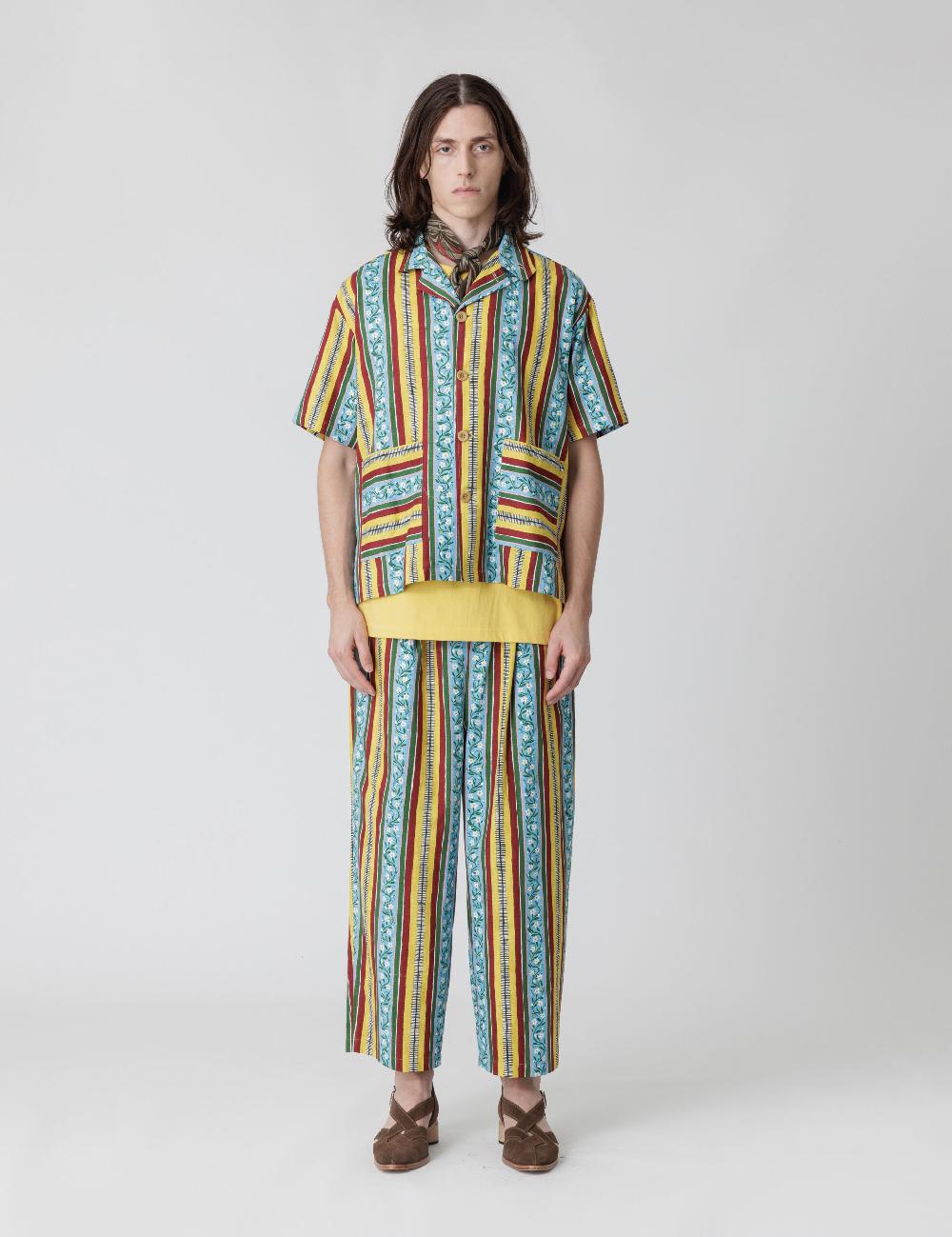 Sasquatchfabrix. EASY PANTS “MEXICAN FLOWER STRIPE” 25SS-PA9-007