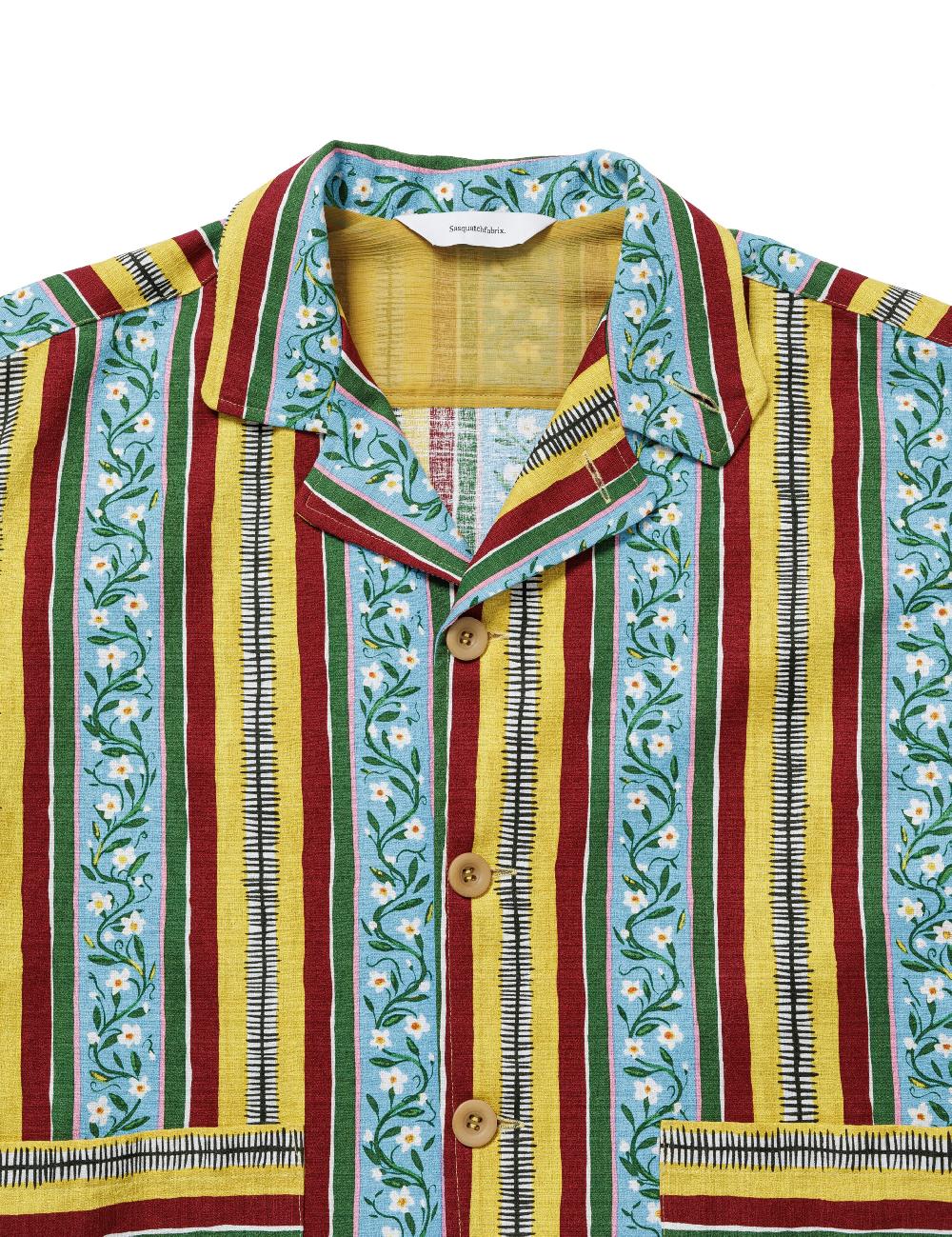 Sasquatchfabrix. H/S SHIRT “MEXICAN FLOWER STRIPE” 25SS-SY5-005