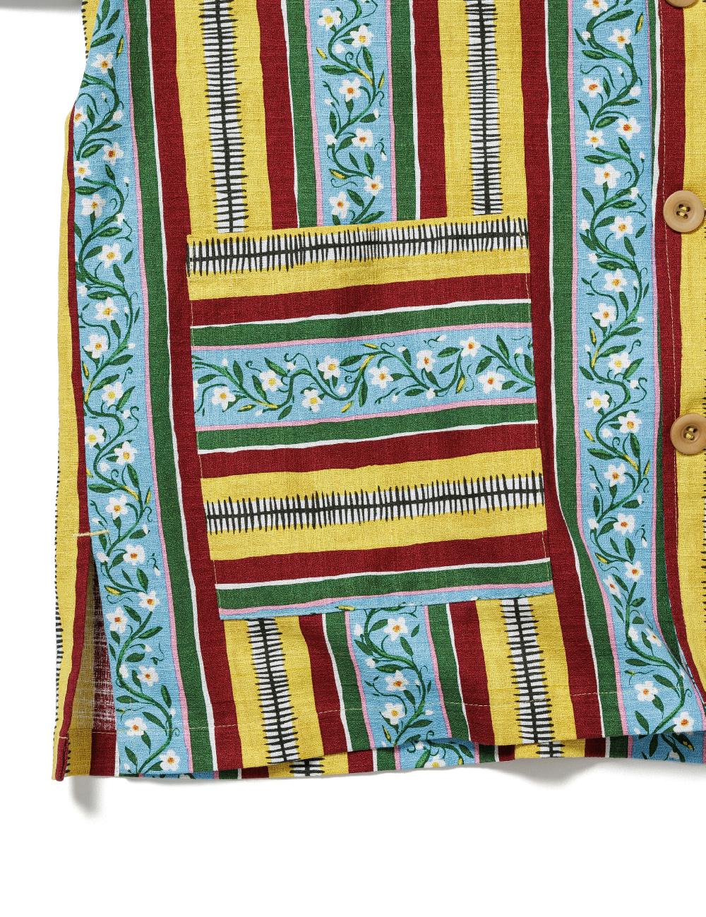 Sasquatchfabrix. H/S SHIRT “MEXICAN FLOWER STRIPE” 25SS-SY5-005