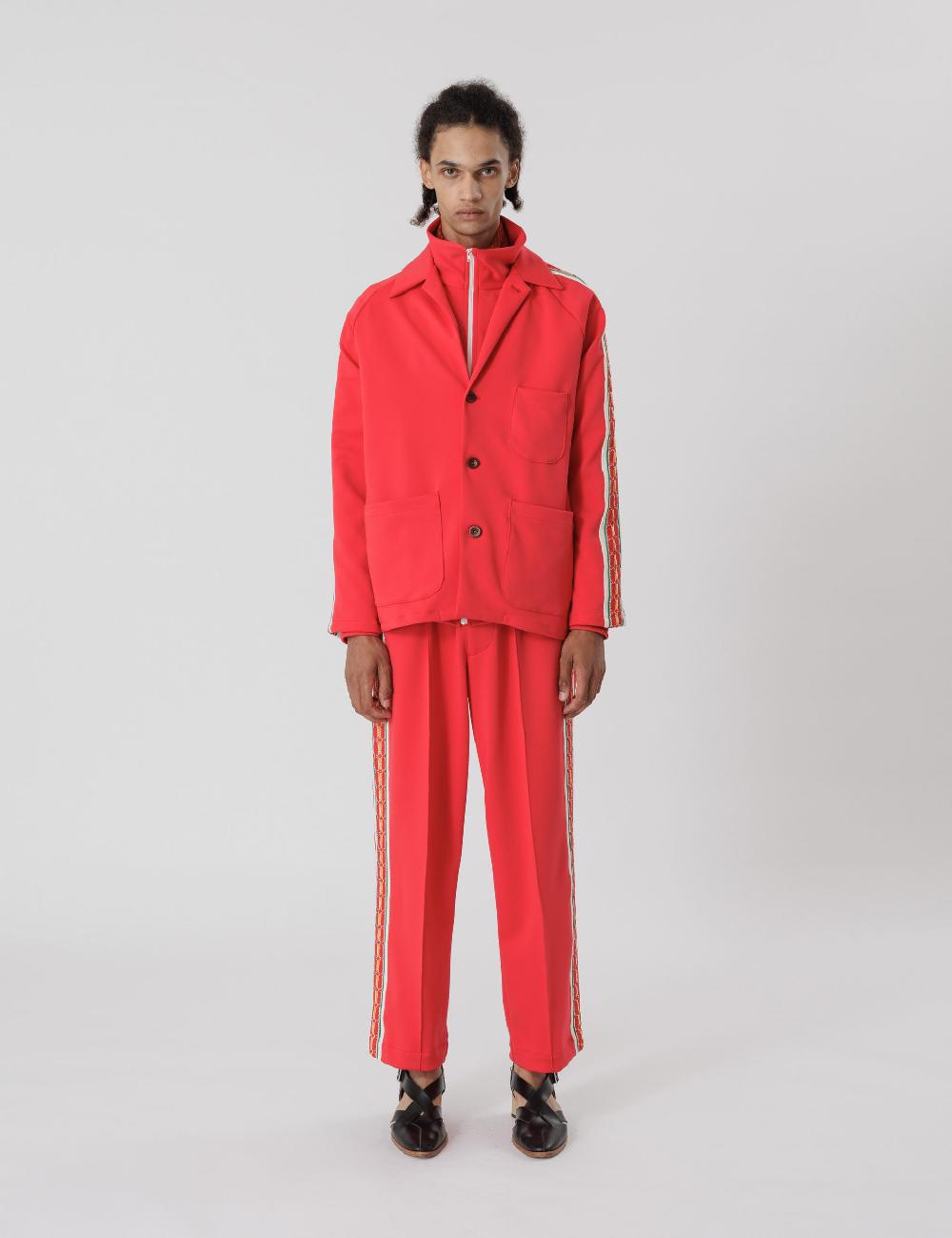 Sasquatchfabrix. LACE TAPE TRACK LAPEL JACKET 24SS-CSS-007