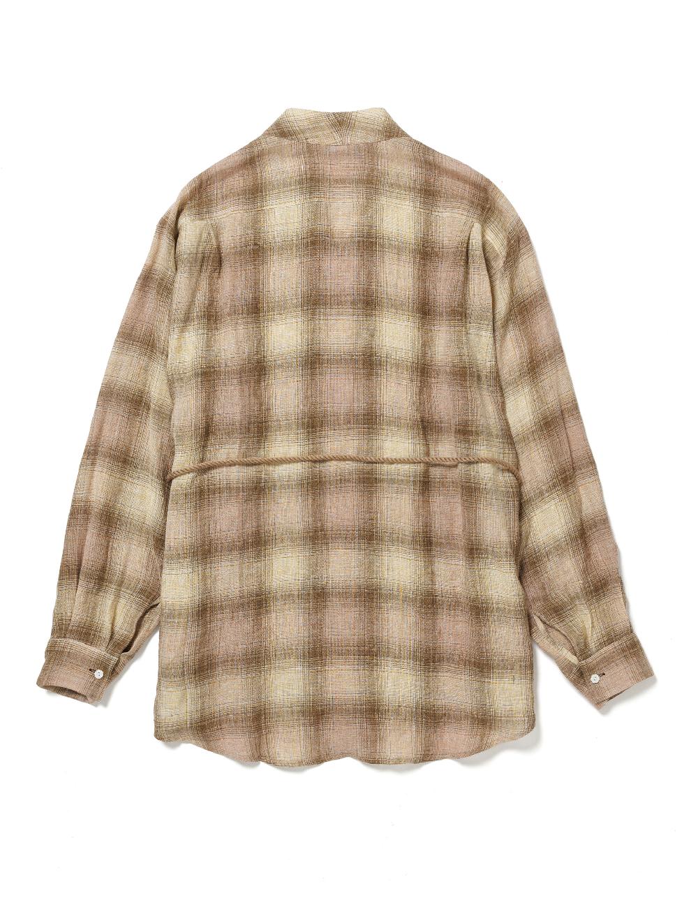 Sasquatchfabrix. WA-NECK CHECK SHIRT 25SS-SY9-003