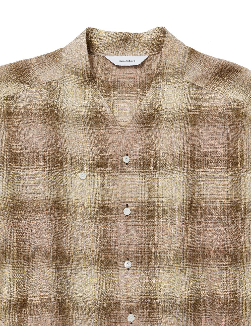 Sasquatchfabrix. WA-NECK CHECK SHIRT 25SS-SY9-003