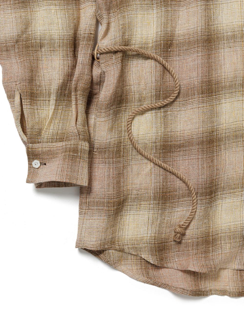 Sasquatchfabrix. WA-NECK CHECK SHIRT 25SS-SY9-003