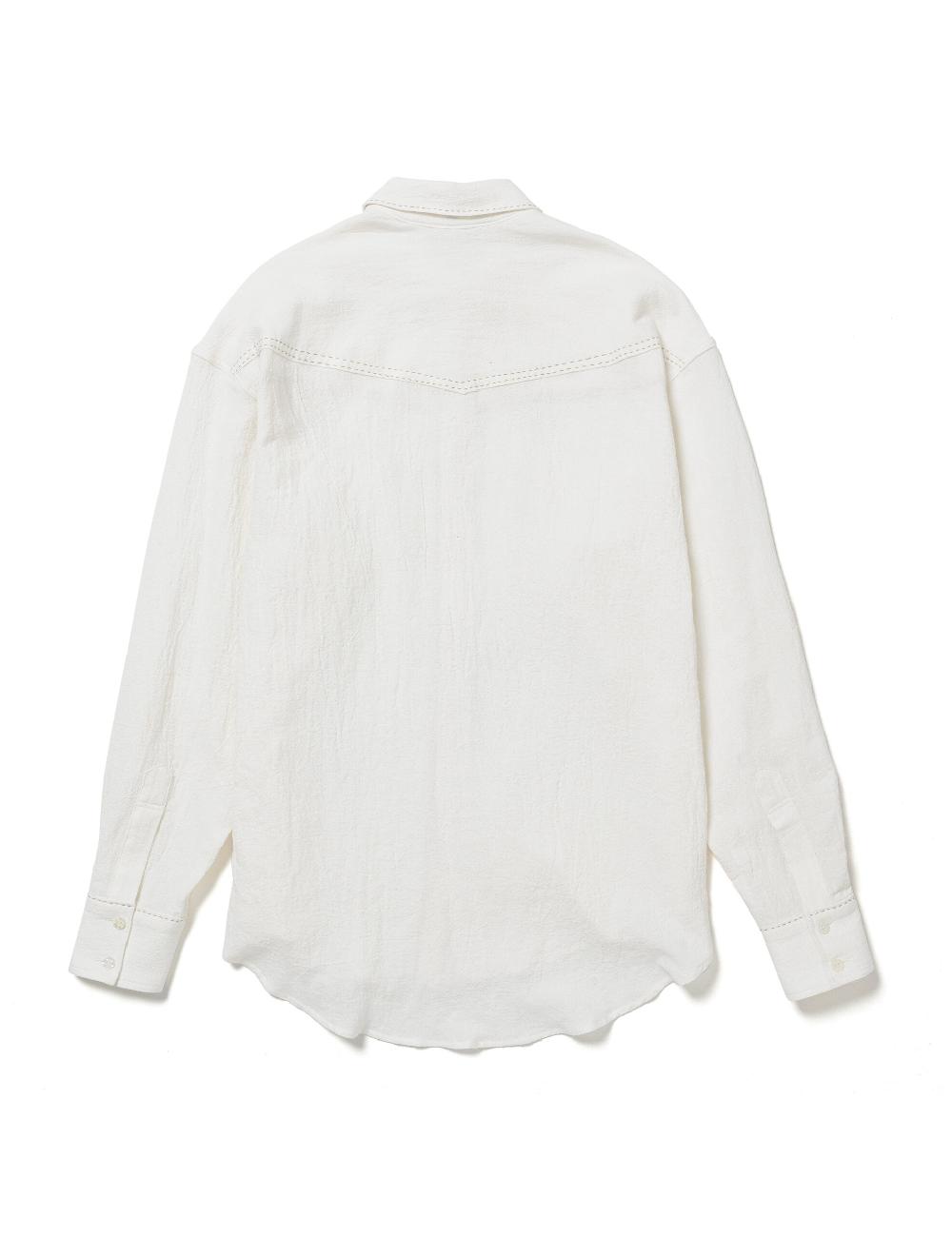 Sasquatchfabrix. WESTERN SHIRT “SASHIKO STITCH” 25SS-SY9-007