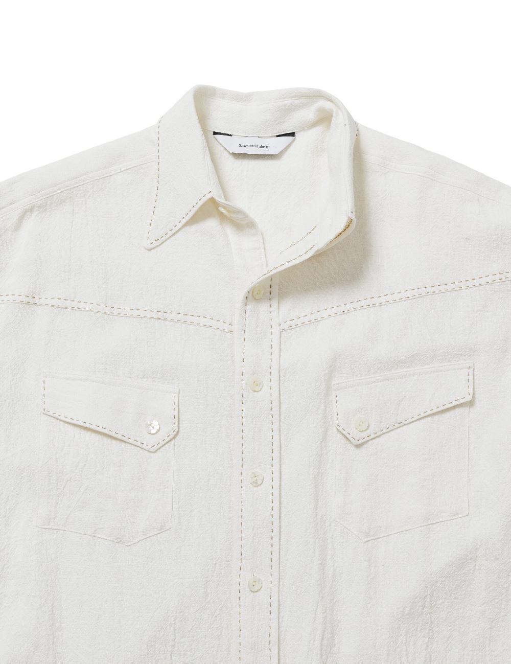 Sasquatchfabrix. WESTERN SHIRT “SASHIKO STITCH” 25SS-SY9-007