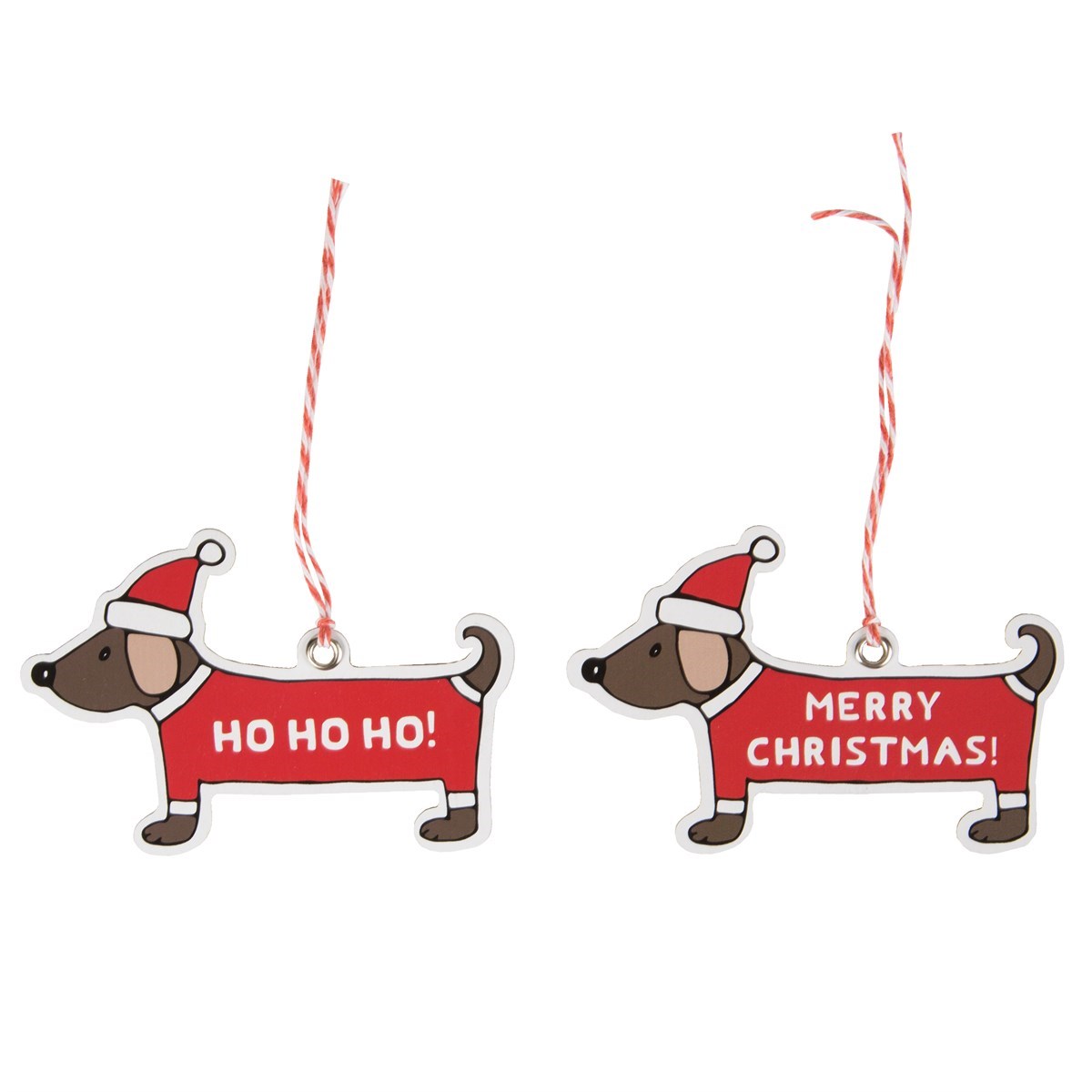 sass & bell Christmas Sausage Dog Gift Tags - Set of 12