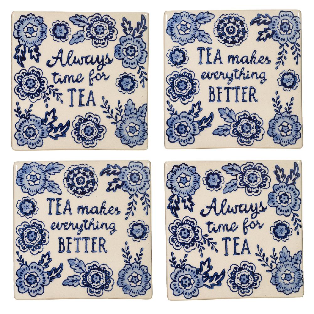 sass & bell Blue Willow Coasters - Set of 4