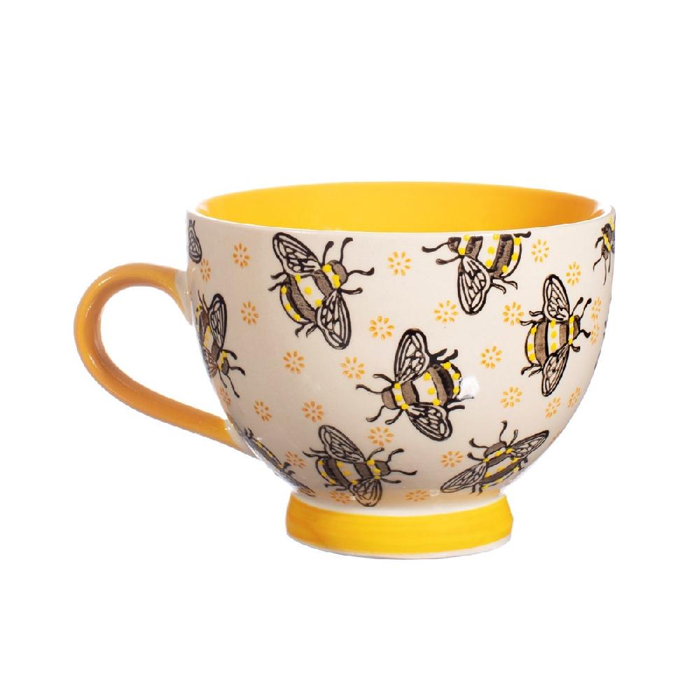 sass & bell Busy Bees Stamped Yellow Mug