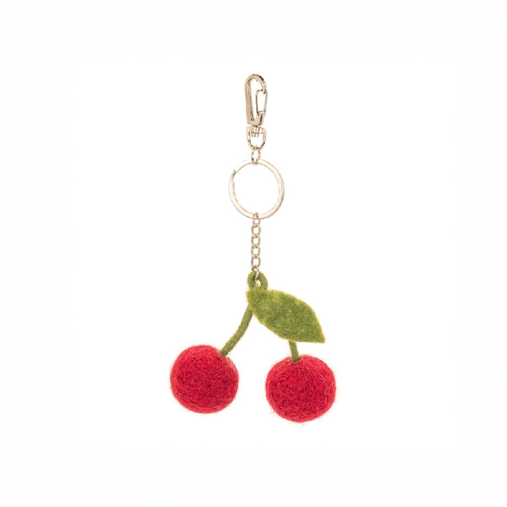 sass & bell Cherry Felt Keyring