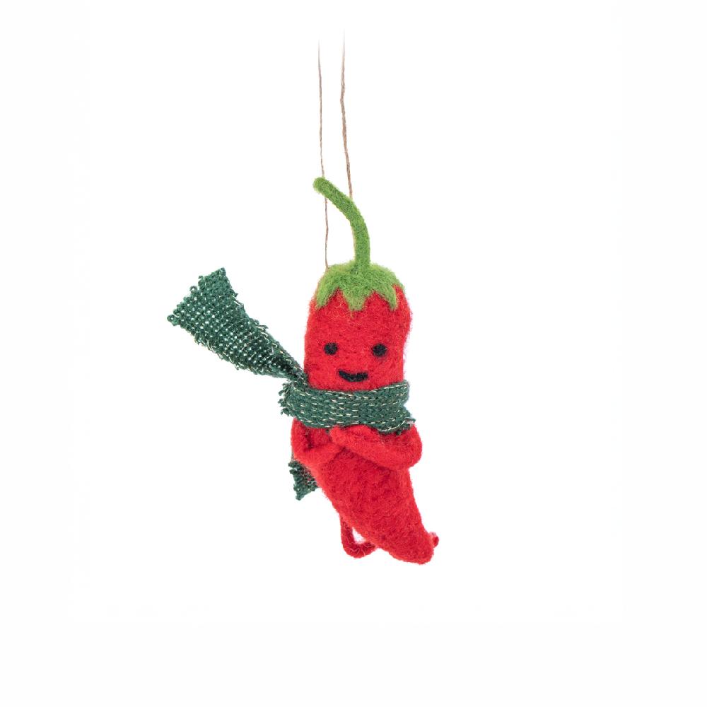 sass & bell Chilli Felt Decoration