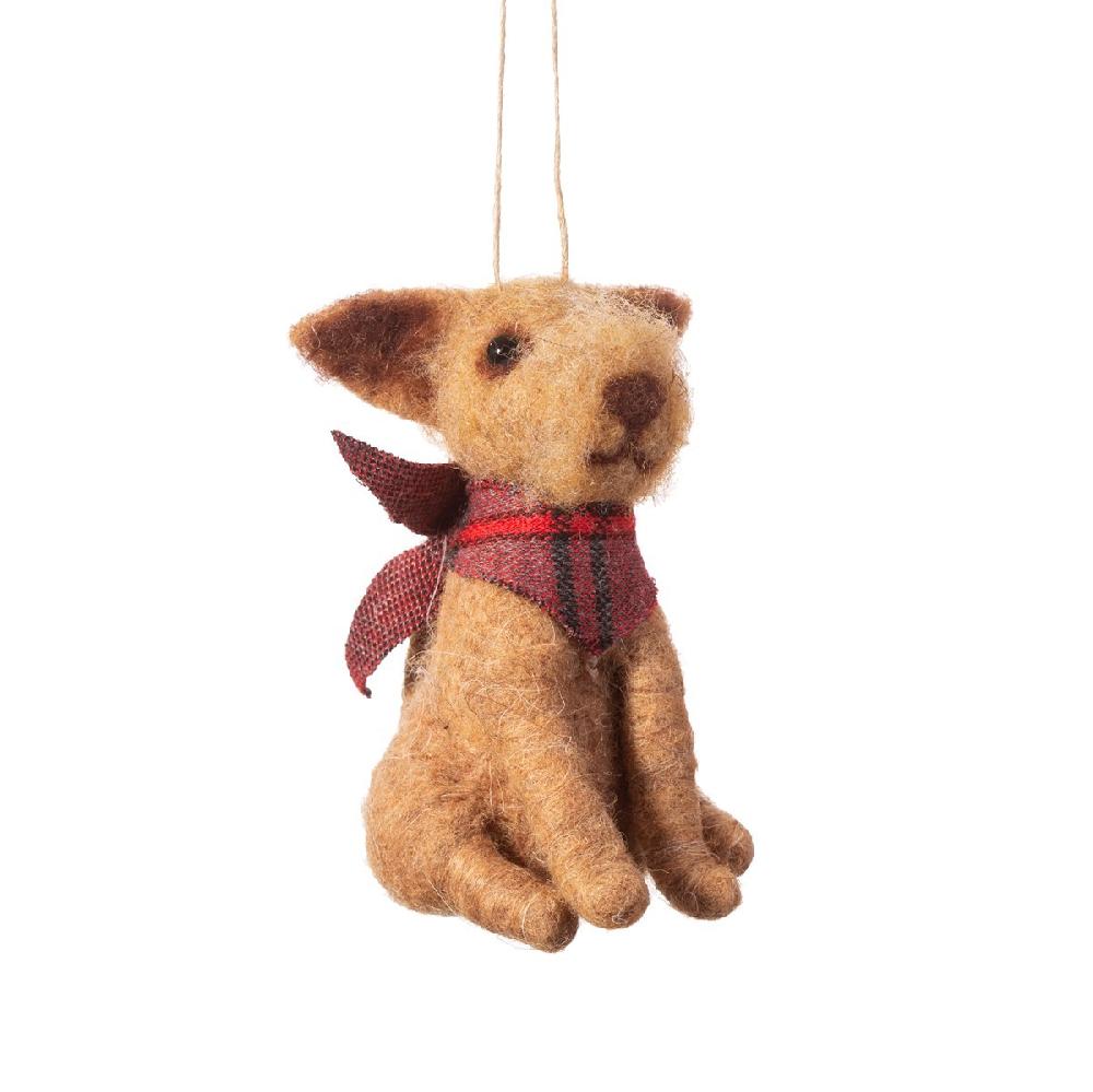 sass & bell Dog With Bandana Felt Decoration
