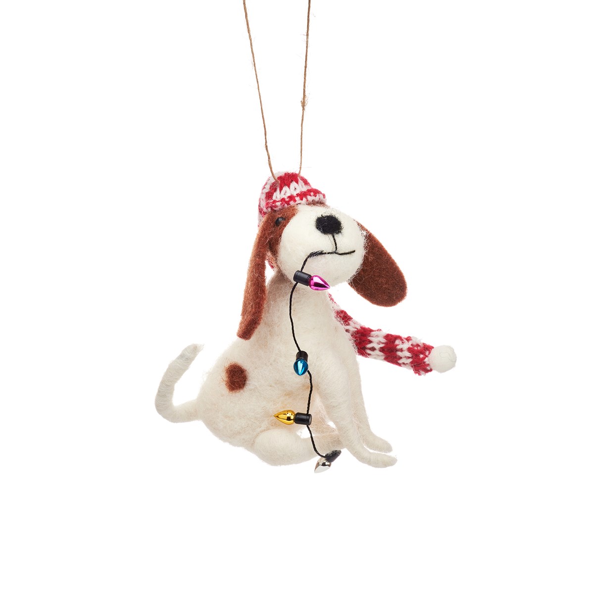 sass & bell Dog with Fairy Lights Felt Decoration
