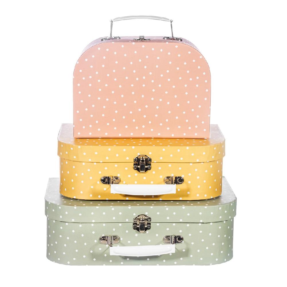 sass & bell Earth Tones Spotted Suitcase - Set of 3