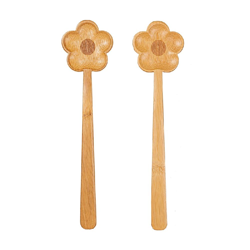 sass & bell Flower Bamboo Salad Servers