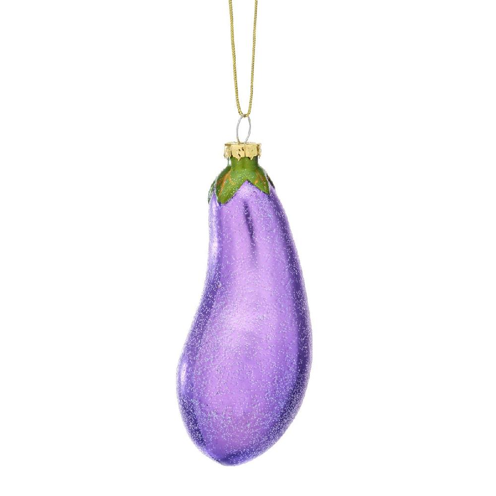 sass & bell Fun Food Aubergine Shaped Bauble Purple